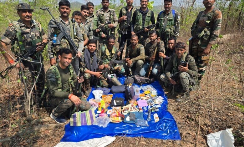 नक्सल विरोधी अभियान में TSPC उग्रवादियों के खिलाफ बड़ी कार्रवाई, जंगल से भारी मात्रा में सामान बरामद