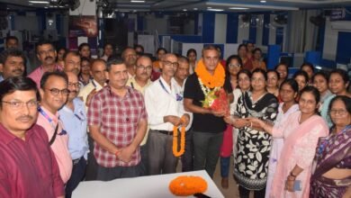 SBI कर्मचारी संघ के उप महासचिव राघव कुमार सिंह का बोकारो में भव्य स्वागत