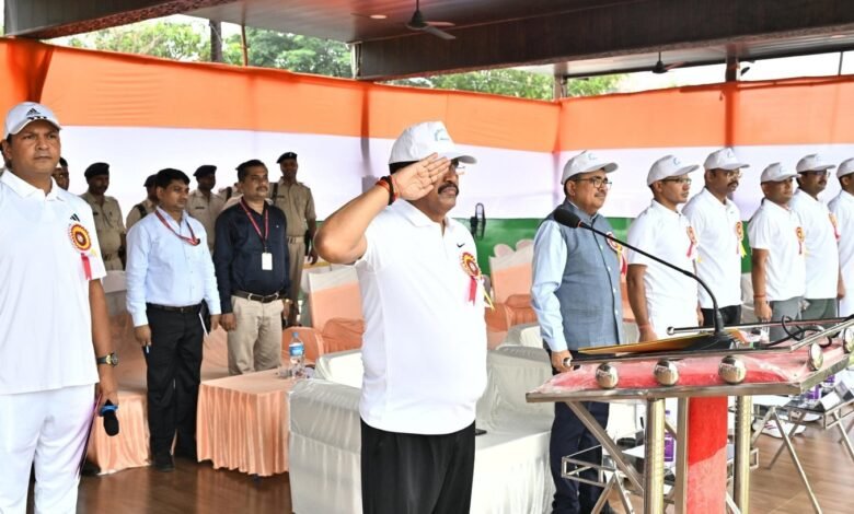 IG Shailendra Kumar Sinha inaugurating Coal Regional Police Sports Competition at Bokaro Police Line