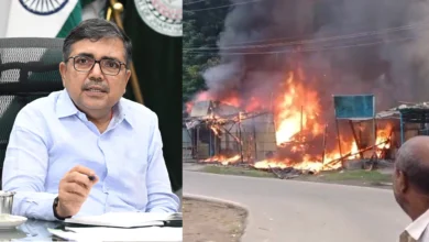 बोकारो सेक्टर-6 डेली मार्केट में अग्निकांड के बाद जली हुई दुकानें